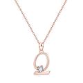 Letter Diamond Choker Necklace, Rose Gold Plated Cubic Zirconia Initial Necklace, Personalized Initial Necklaces for Women, Valentine's Day Birthday Anniversary Jewelry Gift for Mom Wife Girls Her ( C