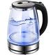 Kettles,Kettles, Electric Glass - 1.7L Led Illuminated Kettle Stainless Steel Kettle 1500W Quick Boil Cordless Electric Kettle with Auto Shut Off Overheating Protection for Water Tea Make vision