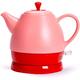 Kettles, Electric Kettle Cordless Water Teapot, Teapot-Retro 1L Jug, 1350W Water Fast for Tea, Coffee, Soup, Oatmeal-Removable Base, Automatic Power Off,Boil Dry Protection/Red vision