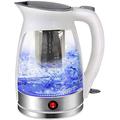 Kettles, 1.7L Glass Electric Kettle,Eco Water Kettle with Illuminated Led, Bpa Free Cordless Water Boiler with Stainless Steel Inner Lid & Bottom,Fast Boil Auto-Off & Boil-Dry Protection,1850W vision