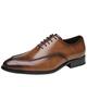 Ninepointninetynine Formal Dress Shoes for Men Lace Up Apron Toe Burnished Toe Shoes Vegan Leather Non Slip Anti-Slip Low Top Party (Color : Brown, Size : 6 UK)