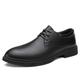 Ninepointninetynine Dress Oxford Shoes for Men Lace Up Round Toe Solid Color Leather Derby Shoes Anti-Slip Rubber Sole Non Slip Resistant Block Heel Party (Color : Lace Up, Size : 6 UK)