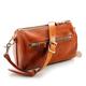 IJUN Full Grain Leather Crossbody Small Bag for Women Genuine Leather Shoulder bucket Bag Vintage Tanned Cowhide, Orange