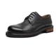 Ninepointninetynine Formal Dress Shoes for Men Lace Up Round Toe Genuine Leather Derby Shoes Anti-Slip Block Heel Non Slip Low Top Rubber Sole Prom (Color : Black, Size : 6 UK)