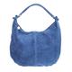 Girly Handbags Womens Italian Leather Suede Hobo Shoulder Bag (Denim)