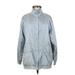 Track Jacket: Mid-Length Blue Print Jackets & Outerwear - Women's Size Medium