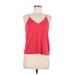 Maurices Sleeveless Blouse: Red Solid Tops - Women's Size Medium