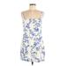 En Creme Casual Dress - Shift Square Sleeveless: Ivory Floral Dresses - Women's Size Large