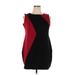 INC International Concepts Casual Dress - Mini Crew Neck Sleeveless: Red Print Dresses - Women's Size 1X