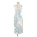 Universal Thread Casual Dress - Midi High Neck Sleeveless: Blue Tie-dye Dresses - Women's Size Small