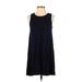 Lou & Grey for LOFT Casual Dress - Mini Crew Neck Sleeveless: Blue Print Dresses - Women's Size X-Small