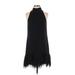 Ali & Jay Cocktail Dress - Mini Turtleneck Sleeveless: Black Solid Dresses - Women's Size Small