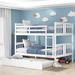 White full over full small bunk bed with bed frame and ladder