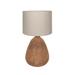 Textured Stoneware Table Lamp with Linen Shade - 15.0"L x 15.0"W x 26.5"H