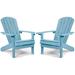 WINSOON All Weather HIPS Outdoor Plastic Adirondack Chairs Set of 2