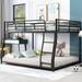 Full XL over Queen Metal Floor Bunk Bed,Sturdy Frame,Kids Bedroom Sets