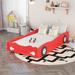 Twin Size Car-Shaped Platform Bed With Wheels,Solid Construction,Kids Bedroom Sets