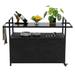 Rolling Rattan Bar Cart for Porch Backyard Garden