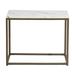 Modern Open Rectangular Wood Side End Accent Table Living Room Storage Small End Table, 28 Inch, Marble & Gold