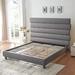 Latitude Run® Platform Bed Upholstered/Linen in Gray | 64.96 H x 90.55 W x 86.61 D in | Wayfair C03EA20D78404EC48EE536DAA7E3B5D8