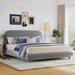 Latitude Run® Upholstered Platform Bed, Solid Frame & Stylish Curve-Shaped Design Upholstered, in Gray | 37.2 H x 67 W x 86.3 D in | Wayfair