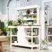 Red Barrel Studio® Large Outdoor Farmhouse Workstation w/ 2 Drawers, Cabinet & Open Shelves in White | 65.63 H x 48.83 W x 19.97 D in | Wayfair