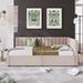 Latitude Run® Daybed w/ 2 Storage Drawers Sofa Bed Frame Upholstered/Linen in Brown | 28.3 H x 42.5 W x 78.9 D in | Wayfair