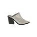 BP. Mule/Clog: Slip-on Chunky Heel Casual Gray Print Shoes - Women's Size 6 1/2 - Pointed Toe