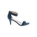 Style&Co Heels: Slip-on Stilleto Cocktail Blue Print Shoes - Women's Size 7 1/2 - Open Toe