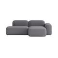 Canapé d'angle modulable 3 places tissu gris foncé