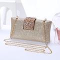 Women's Clutch Evening Bag Wristlet Clutch Bags Polyester Party Bridal Shower Holiday Rhinestone Crystals Sequin Large Capacity Lightweight Durable Color Block Silver Black Champagne