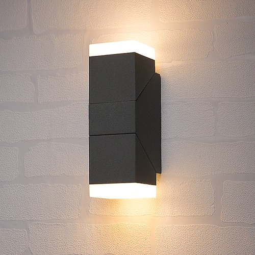 LED-Wandleuchte, Aluminium-Doppelkopf für den Außenbereich, 6 W, 12 W, verstellbarer Winkel, für den Außenbereich, wasserdicht, Augenschutz, geeignet für Außenwand, Garten, Innenhof, Garage, Rumpf, Image