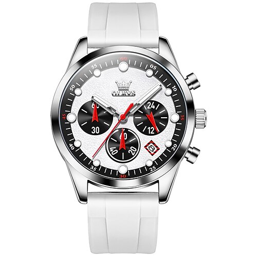 2024 Neue Olevs Marke Herren Uhren Chronograph Kalender 24-Stunden-Anzeige Quarz Uhr Drei Augen Sechs Hände Wasserfest Sport Herren Armbanduhr Image