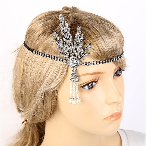 Retro Vintage Goldene Zwanziger 1920er Flapper-Stirnband Der große Gatsby Hochzeitsgast Kostüm Damen Leistung Party / Abend Geschäft / Zeremonie / Hochzeit