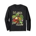 Eat Green Live Clean Bio-Gemüse-Design Langarmshirt