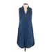 Old Navy Casual Dress - A-Line Collared Sleeveless: Blue Solid Dresses - Women's Size Small