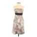 Maeve Casual Dress - Party Open Neckline Sleeveless: Brown Floral Dresses - New - Women's Size 4