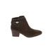 Coach Ankle Boots: Brown Print Shoes - Women's Size 9 1/2 - Almond Toe