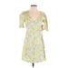 Billabong Casual Dress: Yellow Floral Motif Dresses - New - Women's Size Small