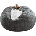 Popular RAINBEAN Bean Bag Chair Cover(it was only a Cover not a Full Bean Bag) Big Round Soft Fluffy PV Velvet Sofa Bed Cover Living Room Furniture Lazy Sofa Bed Cover 5ft dark grey(C