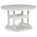 48 in. Umbrella Hole Round Dining Table with Trestle Legs White