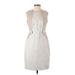 Calvin Klein Casual Dress - Sheath: Ivory Jacquard Dresses - Women's Size 4