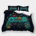 Home Bedclothes 3D Gamepad Printed Comforter Cover Pillowcase Boys Girls Cool Bedding Set Full (80 x90 )