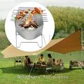 PRINxy Folding Portable Barbecue Charcoal Grill Barbecue Desk Tabletop Outdoor Stainless Steel Smoker BBQ for Outdoor Cooking Camping Picnics Beach Silver