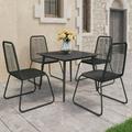Perfect Outdoor Chairs Set Bistro Set Patio Conversation Set Furniture for Patio Deck and Poolside 5 Piece Patio Dining Set PVC Rattan Black