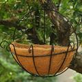 marioyuzhang Flower Basket Windfall Metal Hanging Planter Basket Round Wire Holder with Chain Porch Decor Flower Pots Hanger Garden Decoration Indoor Outdoor Watering Hanging Baskets Black