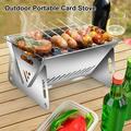 Portable Table Card Stove Outdoor Fold Barbecue Grill Camping Charcoal Wood BBQ