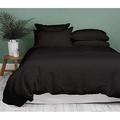 Kamas 1 Piece Solid California King/King Black Duvet Cover 100% Egyptian Cotton 600 Thread Count with Zipper & Corner Ties Luxurious Quality