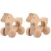 Set of 2 Baby Toys Wooden Playset Grabbing Infant Car Stroller Grasp Training Inertial Trolley Child