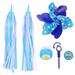 Bike Accessories Bell: Kids Bikes Hand Grips Tassel Decor for Child Toddler Scooter Electric Road Mountain Bicycles Stroller Blue